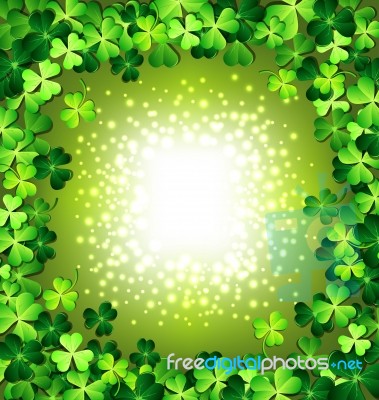 Shamrock Frame With White Light Stock Image