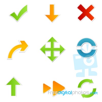 Shapes Of Arrow Icons Stock Image