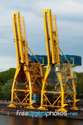 Shipping Cranes Stock Photo