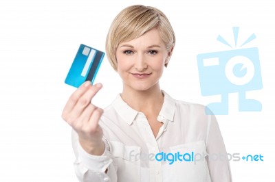 Shop Ease With Credit Card Stock Photo