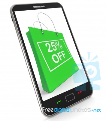 Shopping Bag Shows Sale Discount Twenty Five Percent Off 25 Stock Image