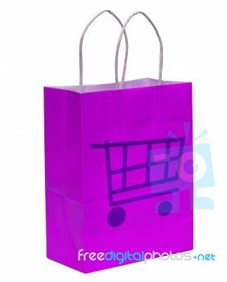Shopping Bag With Cart Stock Photo