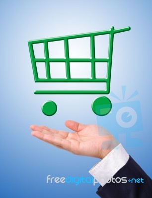 Shopping Cart On Hand Stock Photo