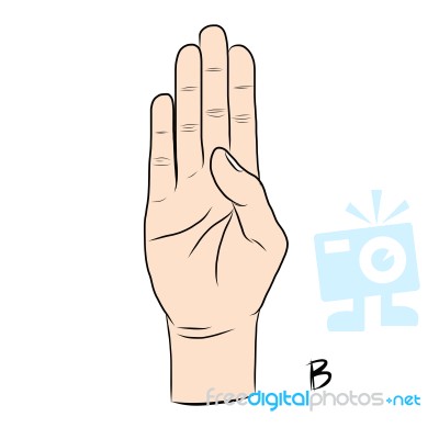 Sign Language And The Alphabet,the Letter B Stock Image