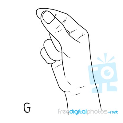 Sign Language And The Alphabet,the Letter G Stock Image