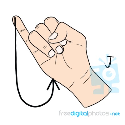 sign language and the alphabetthe letter j stock image