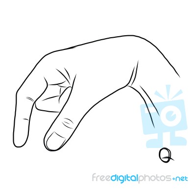 Sign Language And The Alphabet,the Letter Q Stock Image