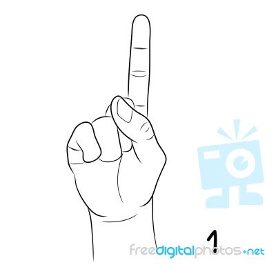 Sign Language,number 1 Stock Image - Royalty Free Image ID 100279406