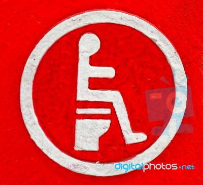 Sign Restroom Of Wheelchair Stock Photo