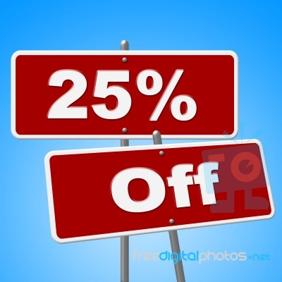 Sign Sale Represents Twenty Five And Retail Stock Image