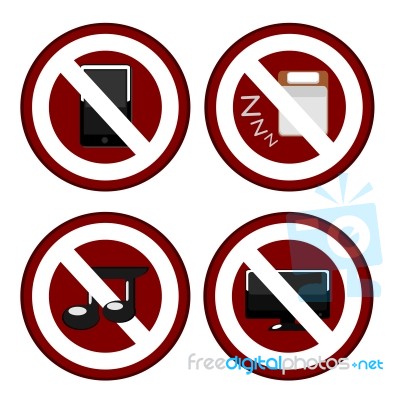 Signs Of Ban In Office Stock Image