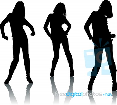 Silhouette Fashion Women Stock Image
