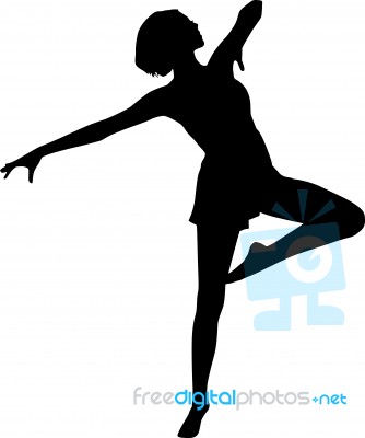 Silhouette Female Ballerina Stock Image