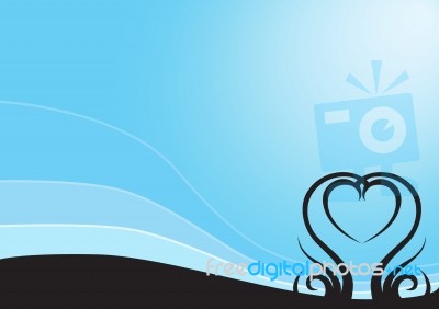 Silhouette Heart Background Stock Image