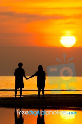 Silhouette Life Stock Photo