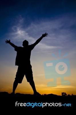 Silhouette Of A Man  Stock Photo