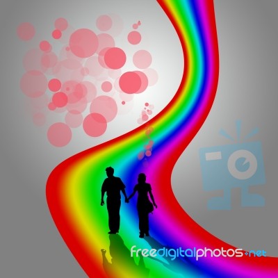 Silhouette Of Couple Stock Image