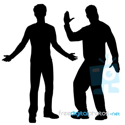 Silhouettes Of Men Stock Image