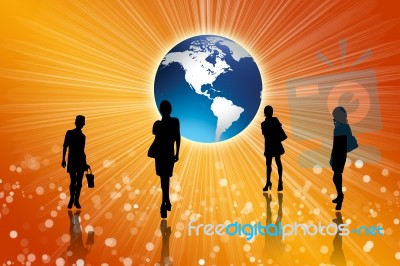 Silhouettes Of People Stock Image
