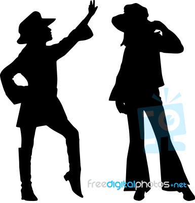 Silhouettes Of Teen Stock Image