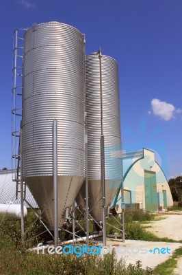 Silot For Storing Grain Stock Photo