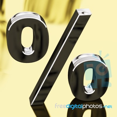 Silver Percentage Sign Stock Image