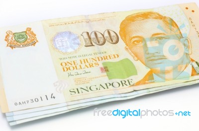 Singapore Dollar Notes Stock Photo