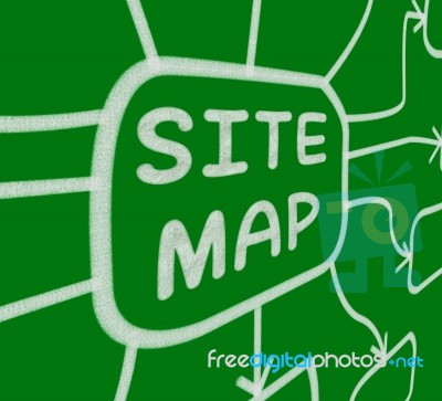 Site Map Diagram Means Layout Of Website Pages Stock Image