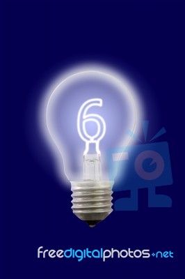Six Number Glow Inner Electric Lamp Stock Photo