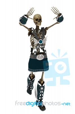 Skeleton With Waving Hands Stock Image