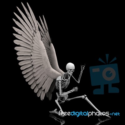 Skeleton With Wings Stock Image