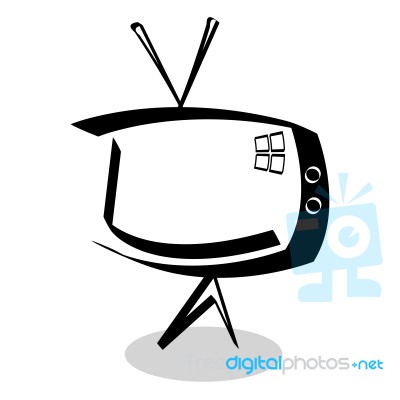 Sketchy Tv Stock Image