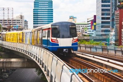 Sky Train In Bangkok Stock Photo