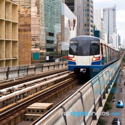 Sky Train In Bangkok Stock Photo