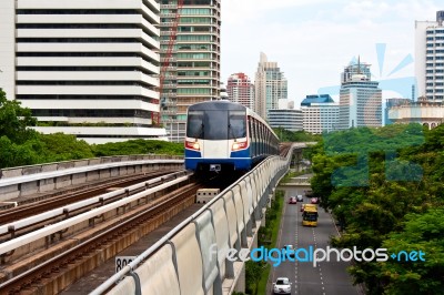 Sky Train In Bangkok Stock Photo