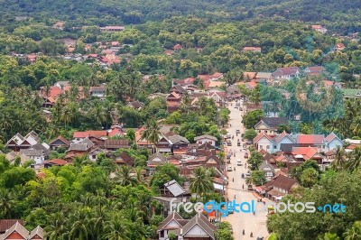 Skyview And Landscape In Luang Prabang, Laos Stock Photo