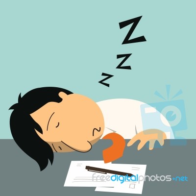 Sleeping At Work Stock Image