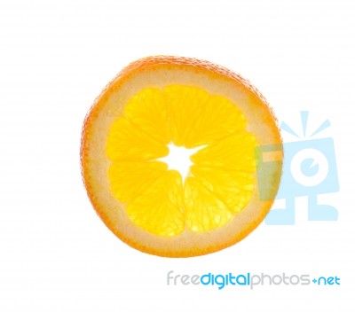 Slice Orange Isolated On White Background Stock Photo