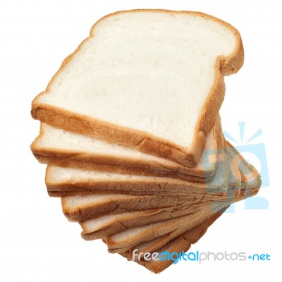 Sliced Bread Stack Isolated Stock Photo