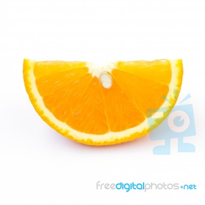 Slices Of Orange Isolated On White Background Stock Photo