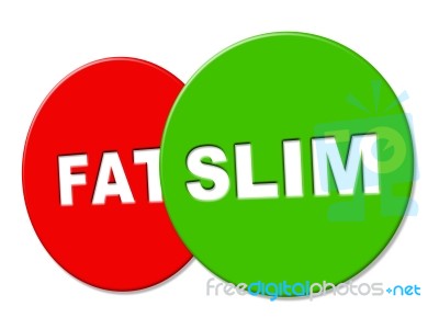 Slim Sign Represents Lose Weight And Advertisement Stock Image