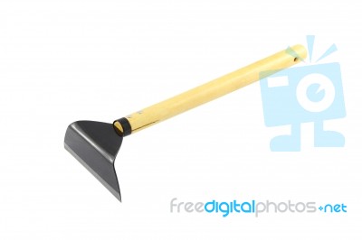 Small Hoe For Gardening On White Background Stock Photo
