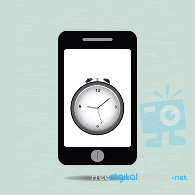 Smart Phone And Alarm Clock Icon Stock Image