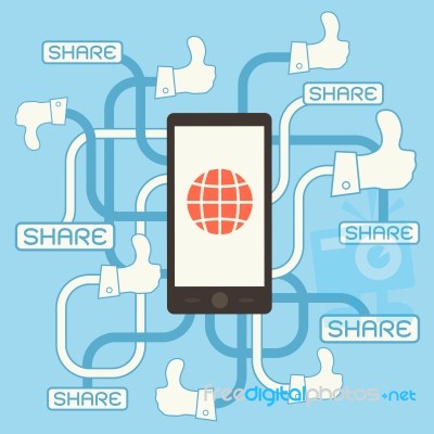 Smart Phone And Thumb Up Sign Stock Image