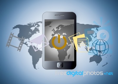 Smart Phone With Applications Stock Image