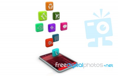 Smart Phone With Apps Stock Image