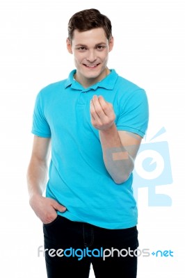 Smart Young Smiling Guy Posing In Style Stock Photo