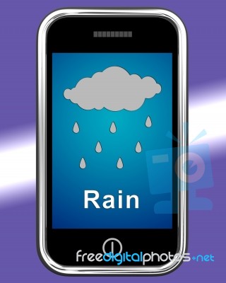Smartphone Showing Rain Stock Image