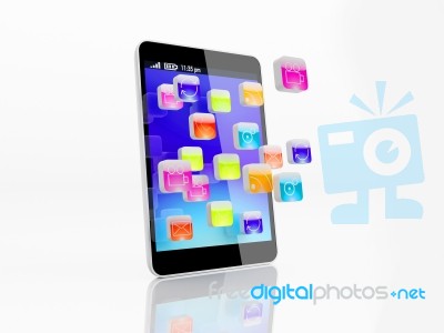 Smartphone With Icons Stock Image