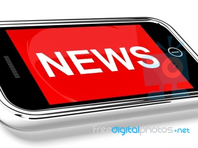 Smartphone With News Text Stock Image